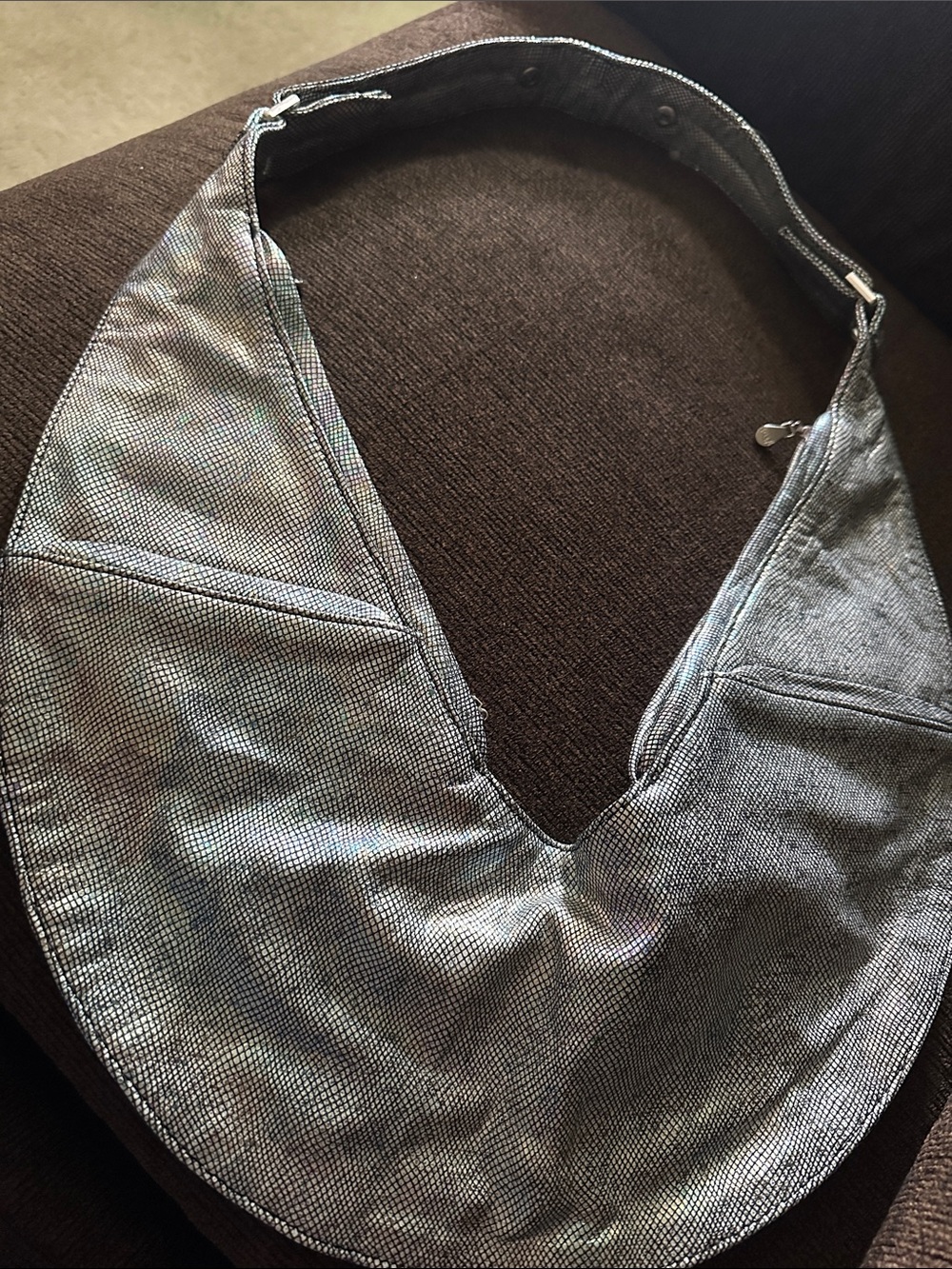 Sash Metallic Silver Crossbody Sling bag New